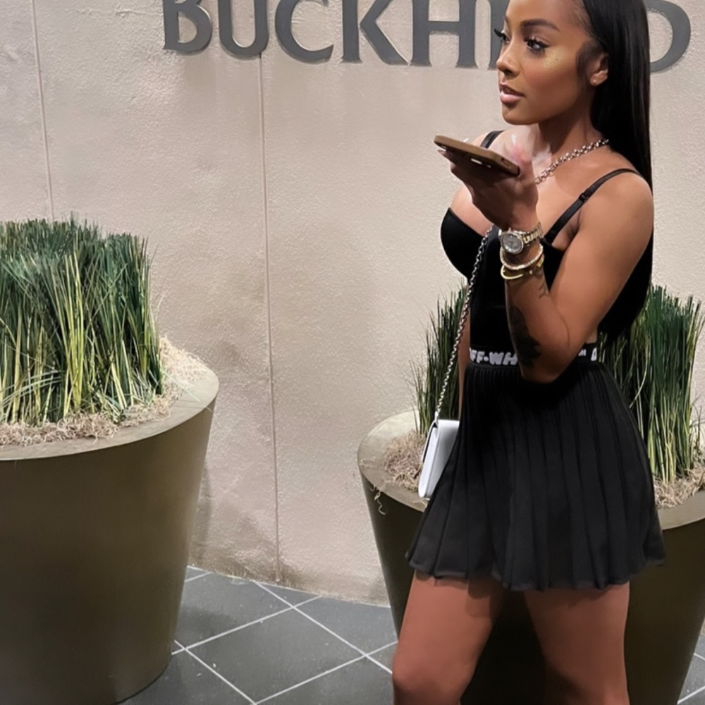 Off White Pleated Skirt